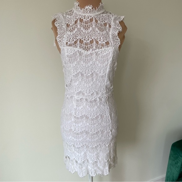 Free People Intimately White Daydream Lace Bodycon Mini Dress EUC Size XS - Picture 4 of 11